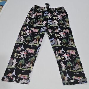 VTG Nick & Nora Poodles in Paris Pajama Pants Mens XL Black Cotton Novelty